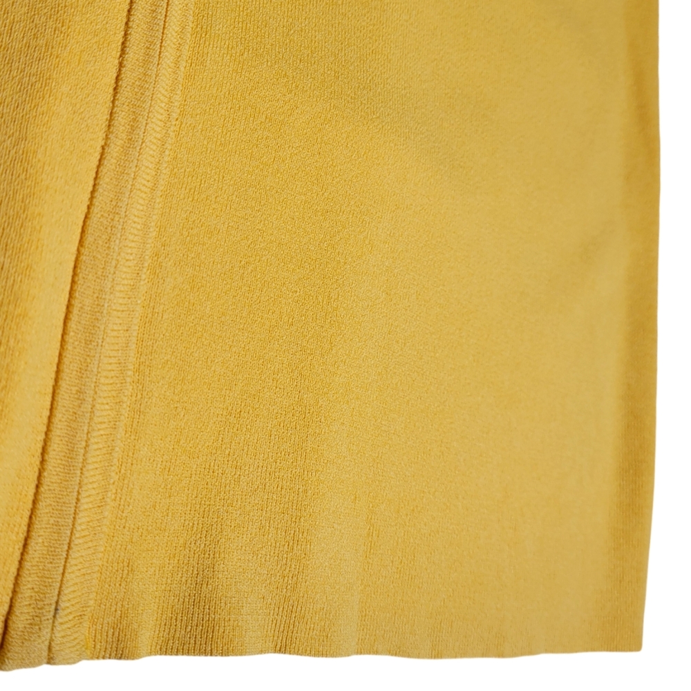 Chico's Design Women’s Cardigan Sweater Size 2 Large Yellow Knit Zip Long Sleeve - Picture 8 of 13